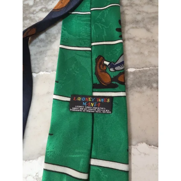 Vintage 1993 Bugs Bunny Looney Tunes Mens Tie - Football Tie & Taz - Picture 3 of 6